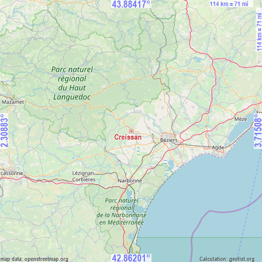 Creissan on map