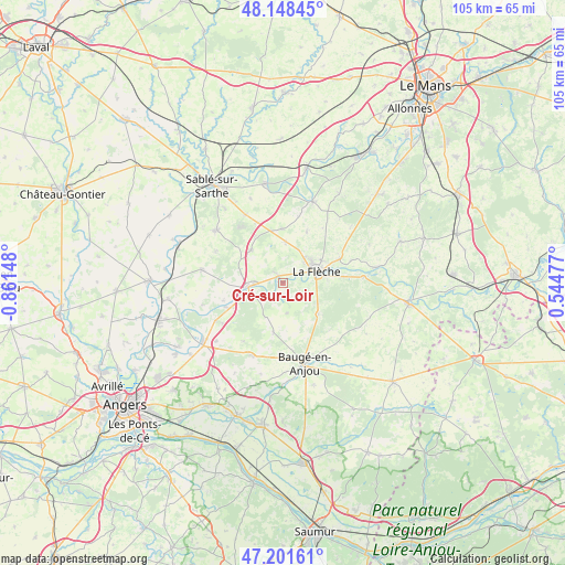 Cré-sur-Loir on map