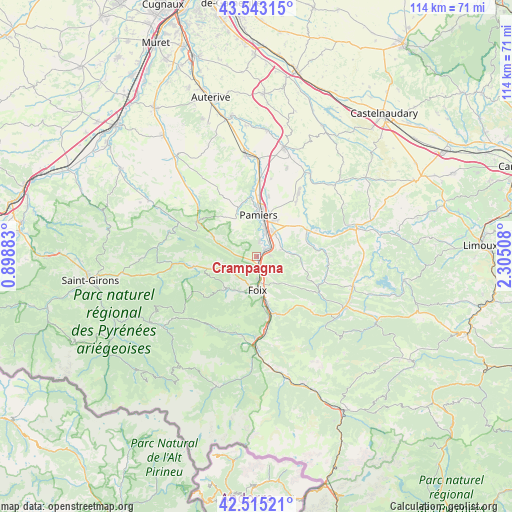 Crampagna on map