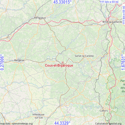 Coux-et-Bigaroque on map