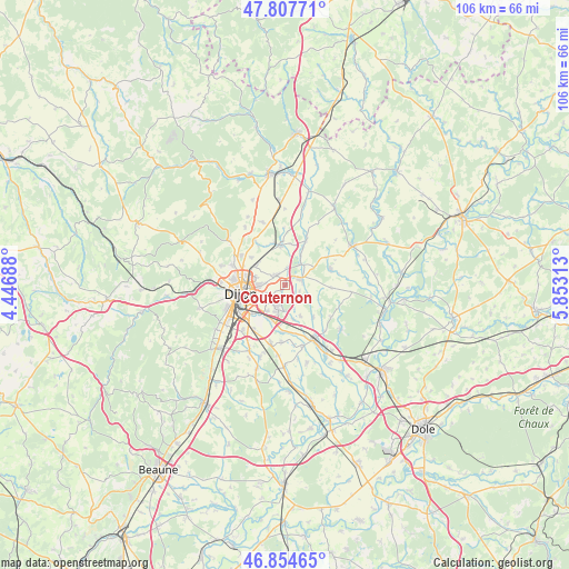 Couternon on map