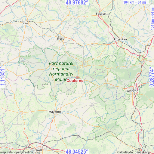 Couterne on map