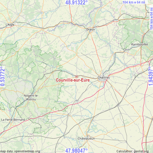 Courville-sur-Eure on map