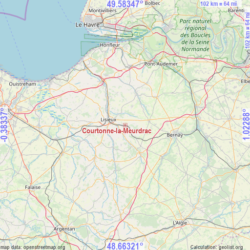 Courtonne-la-Meurdrac on map