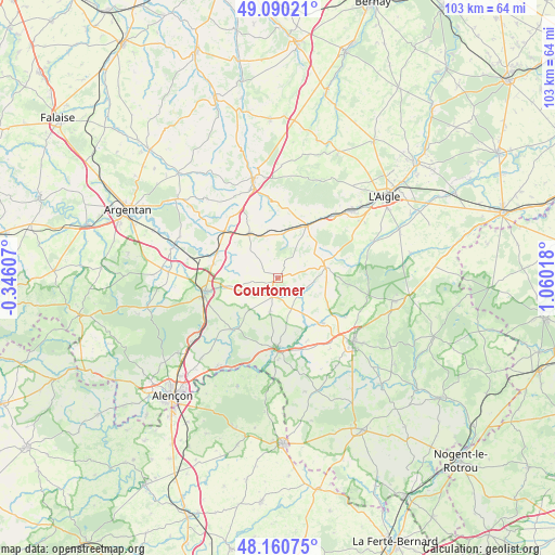 Courtomer on map