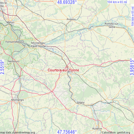 Courtois-sur-Yonne on map