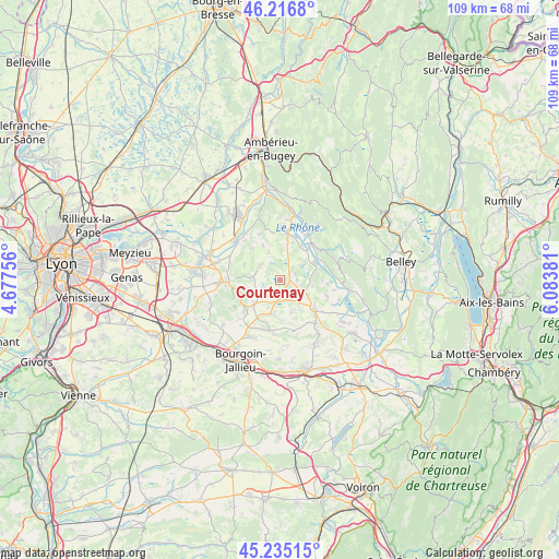 Courtenay on map