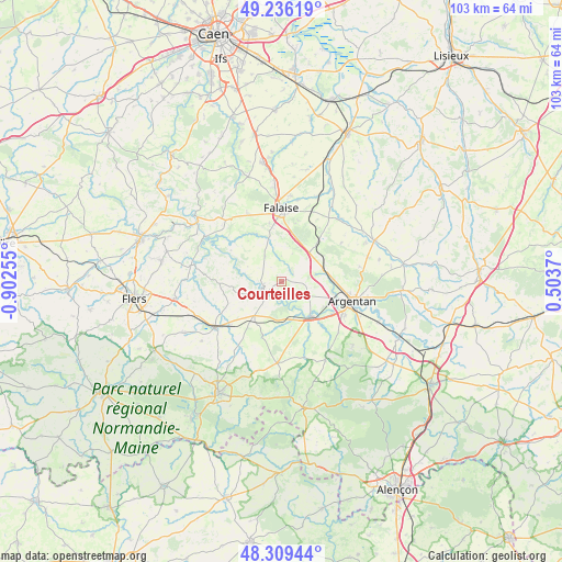 Courteilles on map