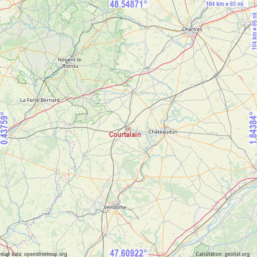 Courtalain on map