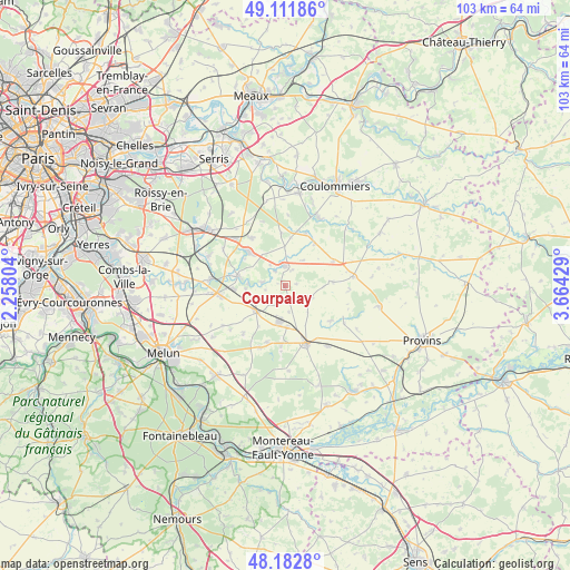 Courpalay on map