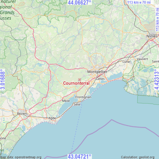 Cournonterral on map