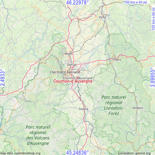 Cournon-d’Auvergne on map