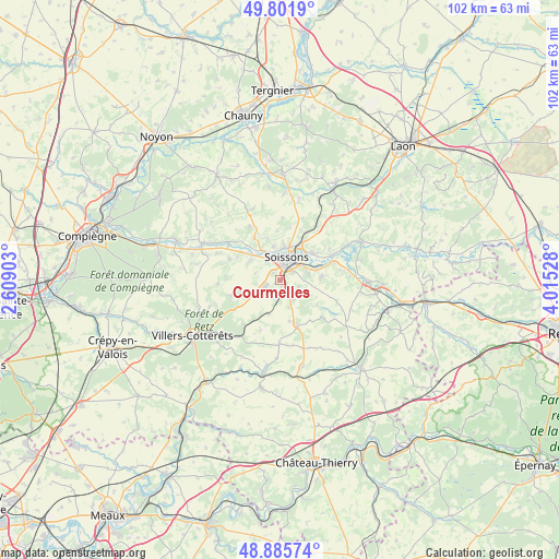 Courmelles on map