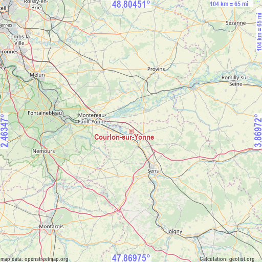 Courlon-sur-Yonne on map