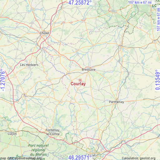 Courlay on map