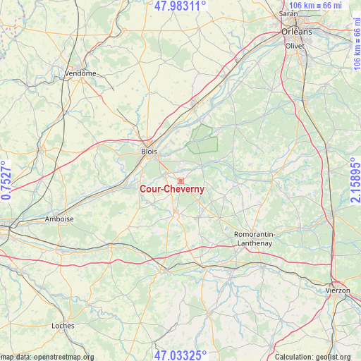 Cour-Cheverny on map