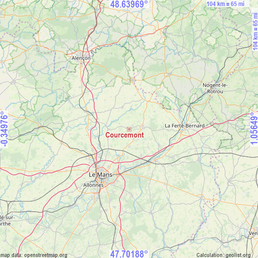 Courcemont on map