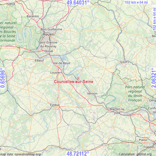 Courcelles-sur-Seine on map