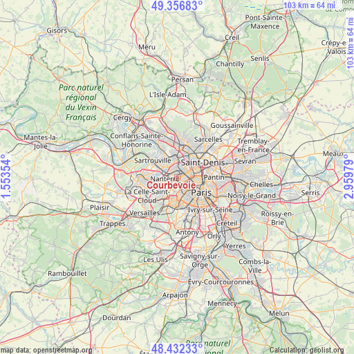 Courbevoie on map