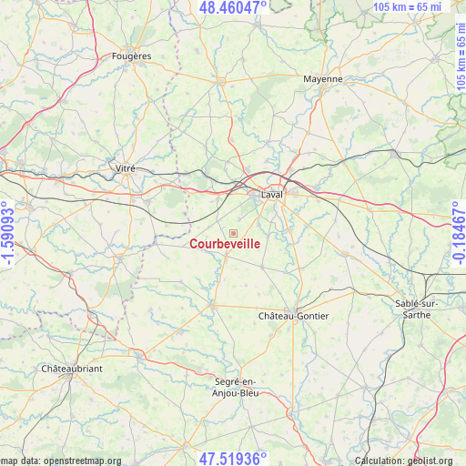 Courbeveille on map