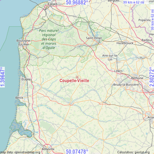 Coupelle-Vieille on map