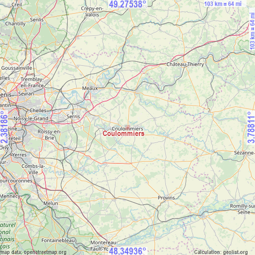 Coulommiers on map