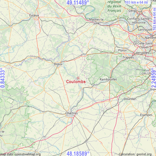 Coulombs on map