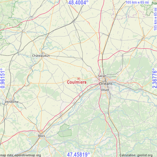 Coulmiers on map