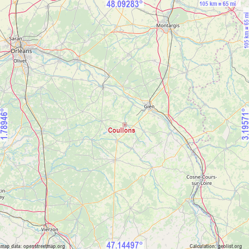 Coullons on map