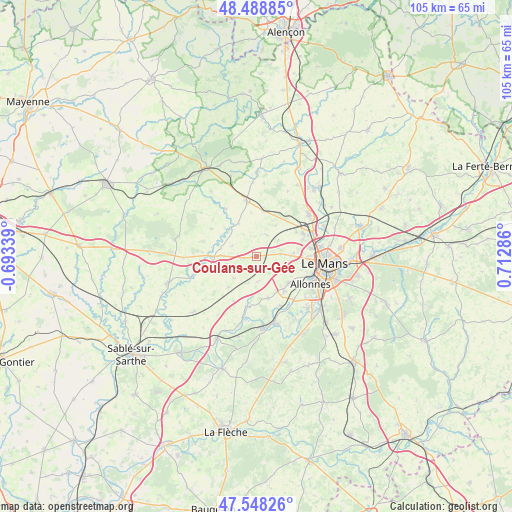 Coulans-sur-Gée on map