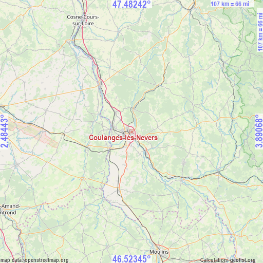 Coulanges-lès-Nevers on map