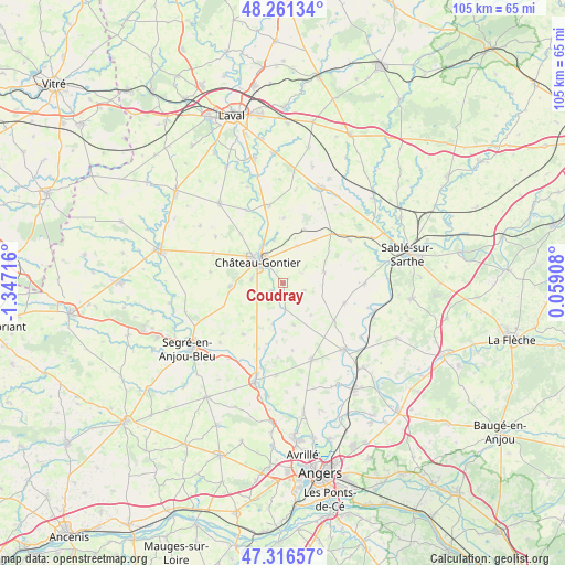 Coudray on map