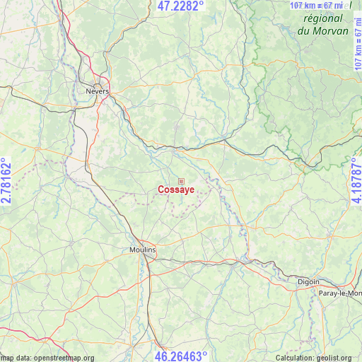 Cossaye on map