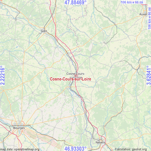 Cosne-Cours-sur-Loire on map