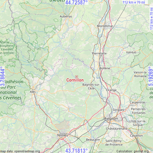 Cornillon on map