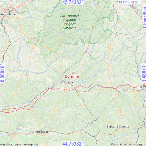 Cornille on map