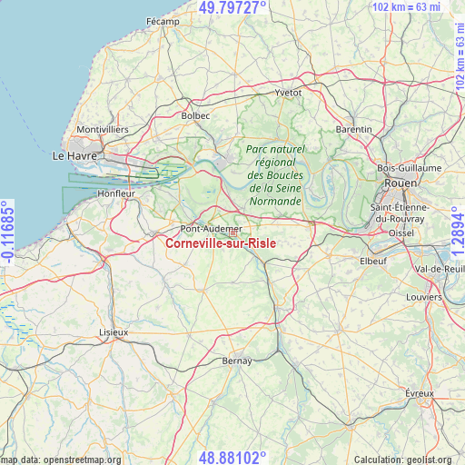 Corneville-sur-Risle on map