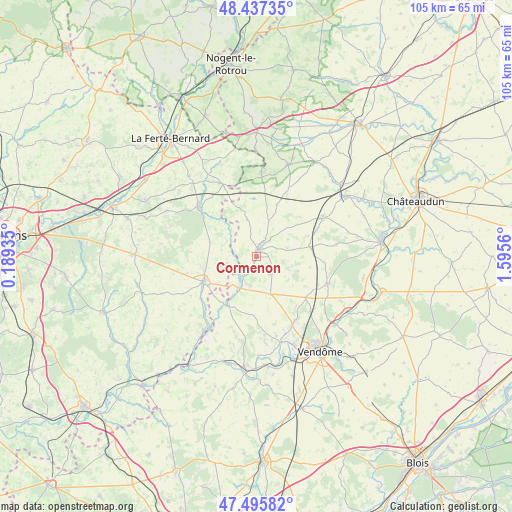 Cormenon on map