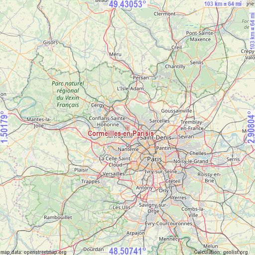 Cormeilles-en-Parisis on map