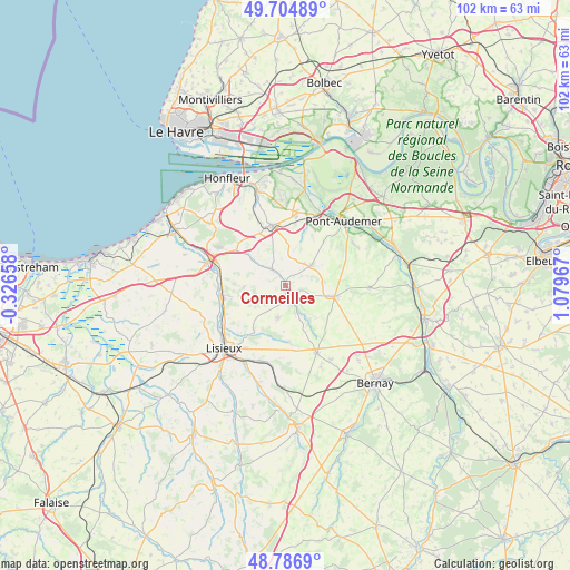 Cormeilles on map