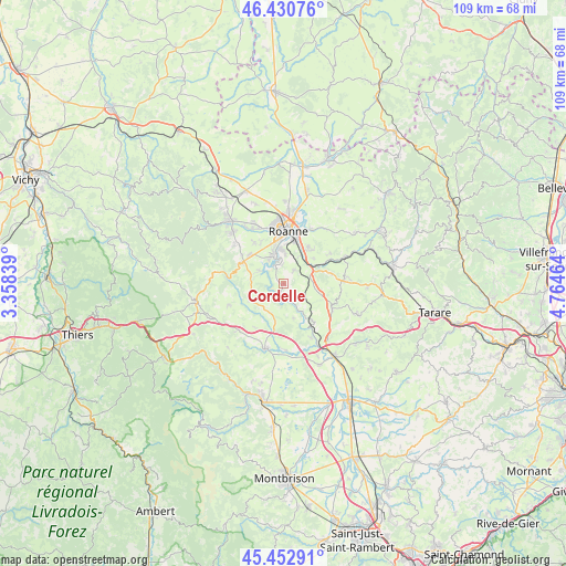 Cordelle on map