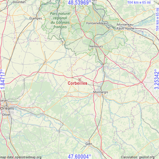 Corbeilles on map