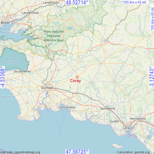 Coray on map