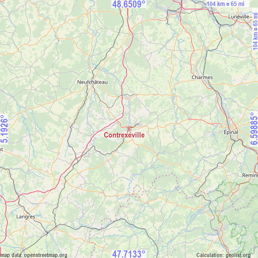 Contrexéville on map