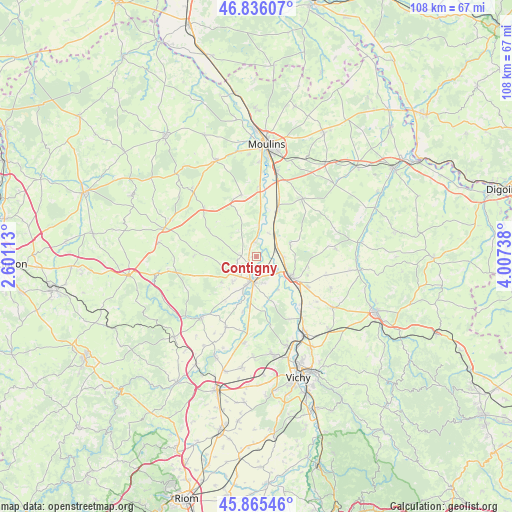 Contigny on map