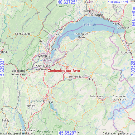 Contamine-sur-Arve on map