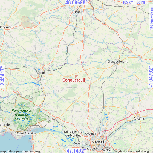 Conquereuil on map