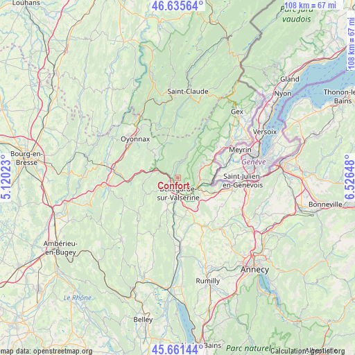 Confort on map