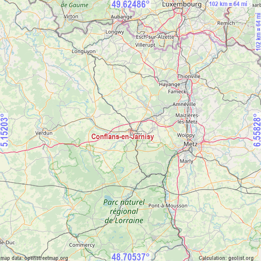 Conflans-en-Jarnisy on map