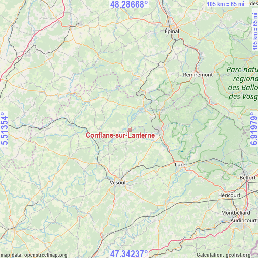 Conflans-sur-Lanterne on map